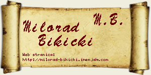 Milorad Bikicki vizit kartica